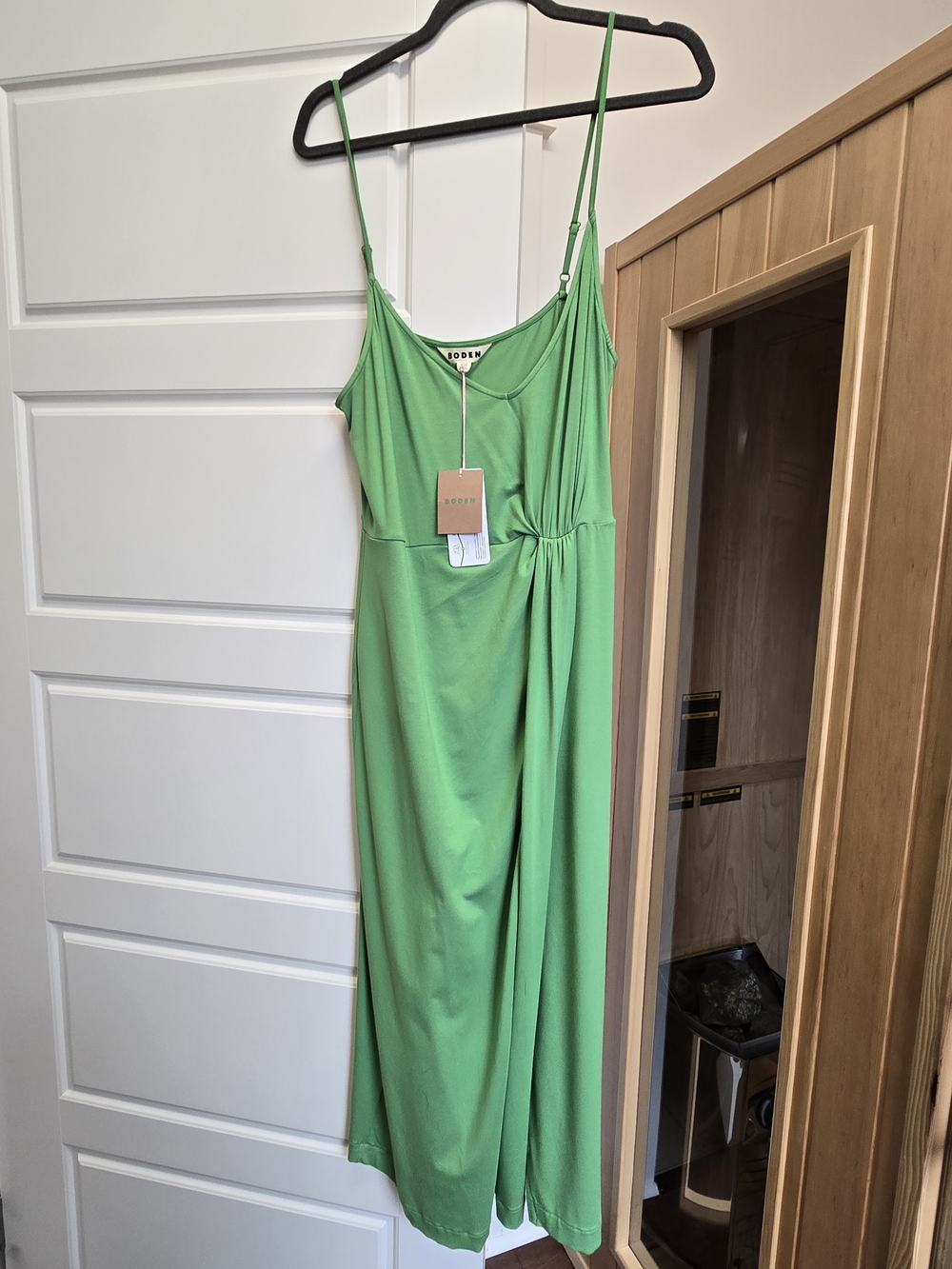 Boden Green Sleeveless Draped Maxi Dress